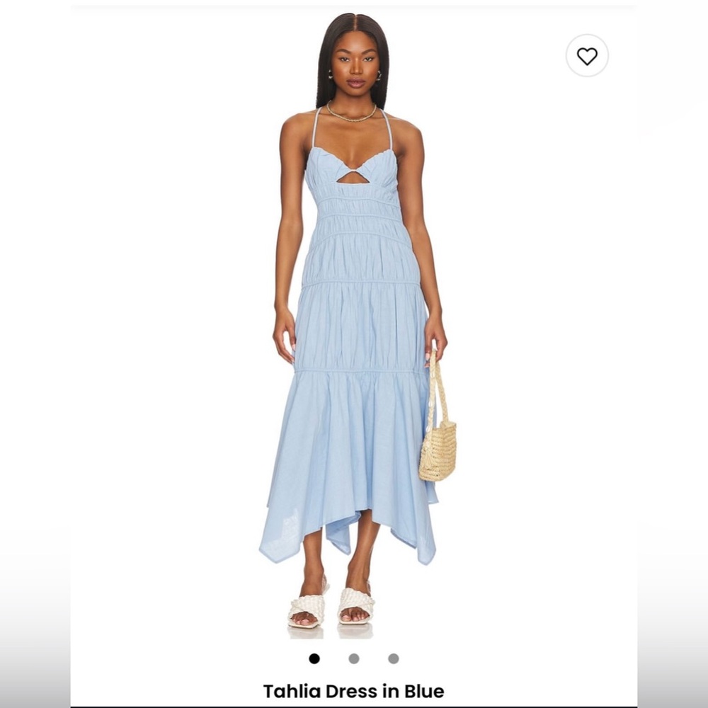 Elegant High-Low Blue Dress